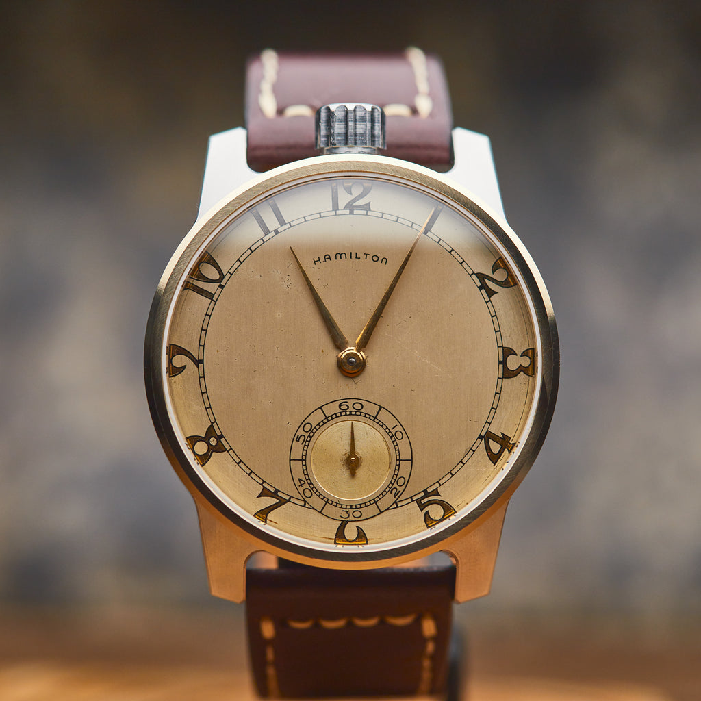 Vintage Brown Lancaster Watch with Textured Strap The Lancaster 123 (45mm) – Vortic main image 3